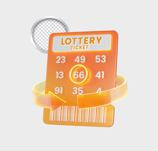 Lottery ticket icon with orange numbers